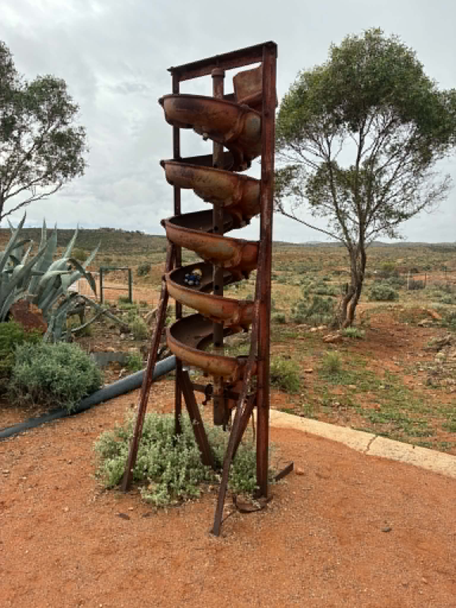 Daydream Mine equipment with mulga trees near Broken Hill