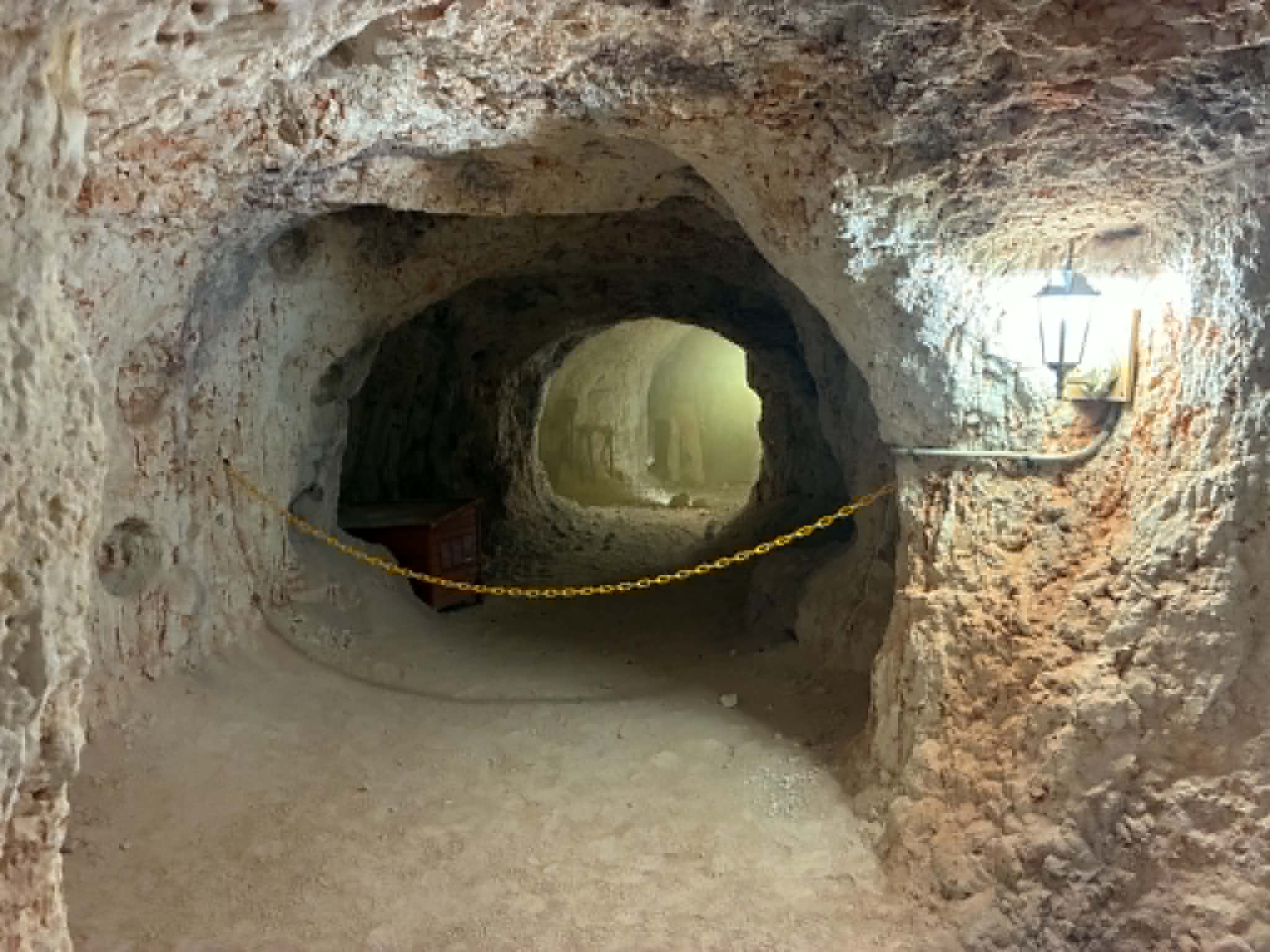 Underground passage cut into the sandstone in Coober Pedy